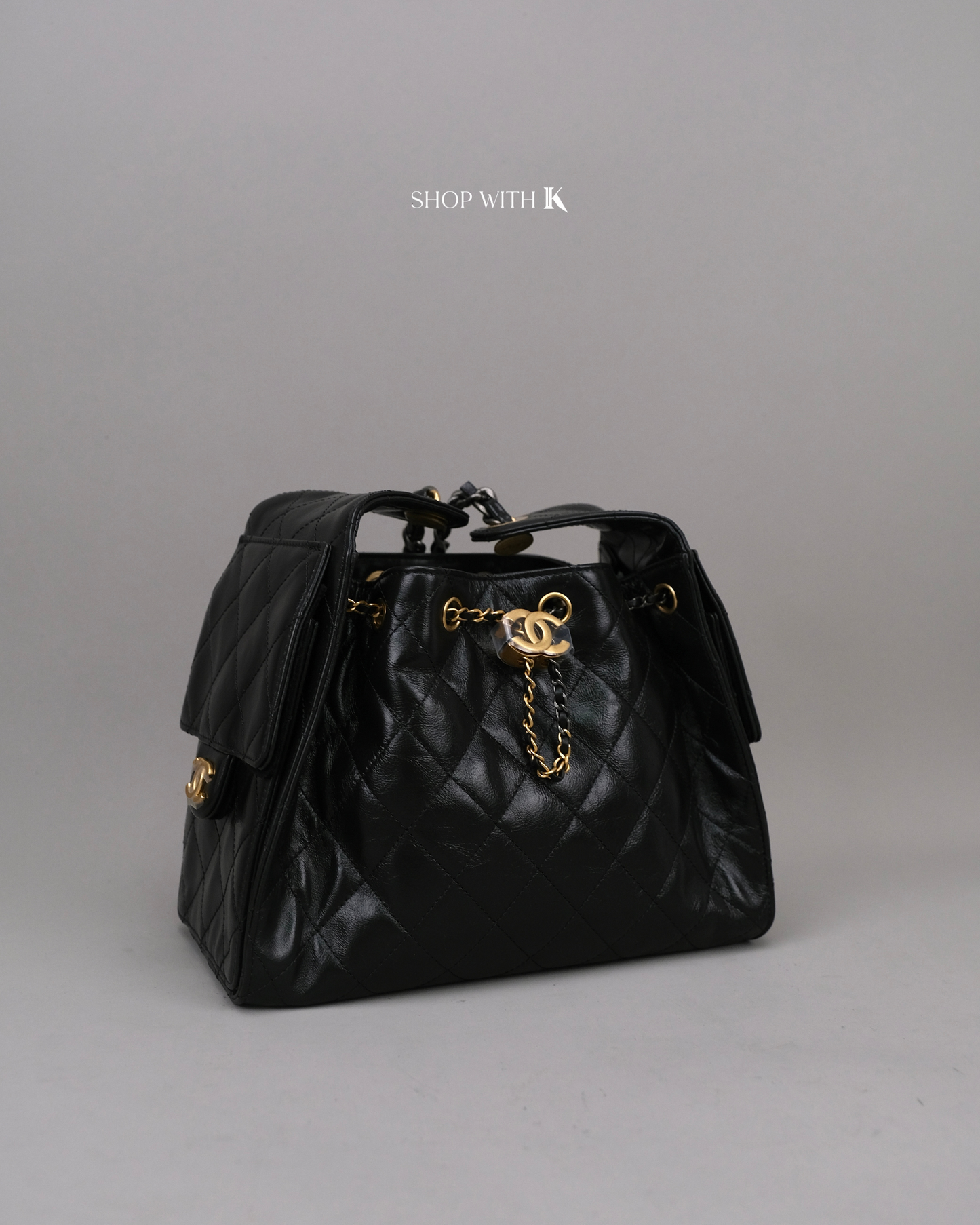 Chanel 25 Small Black Shiny Calfskin