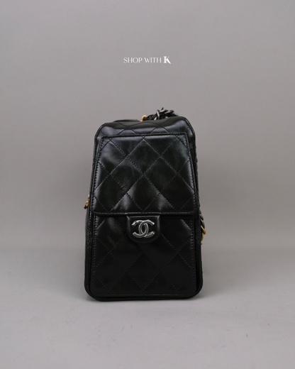 Chanel 25 Small Black Shiny Calfskin