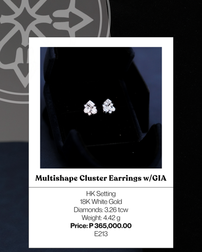 Multishape Cluster Earrings w/ GIA