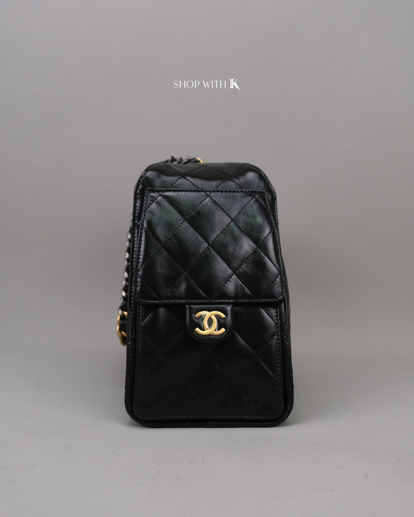 Chanel 25 Small Black Shiny Calfskin