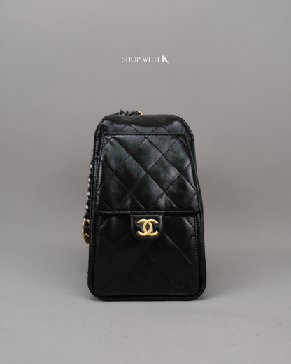 Chanel 25 Small Black Shiny Calfskin