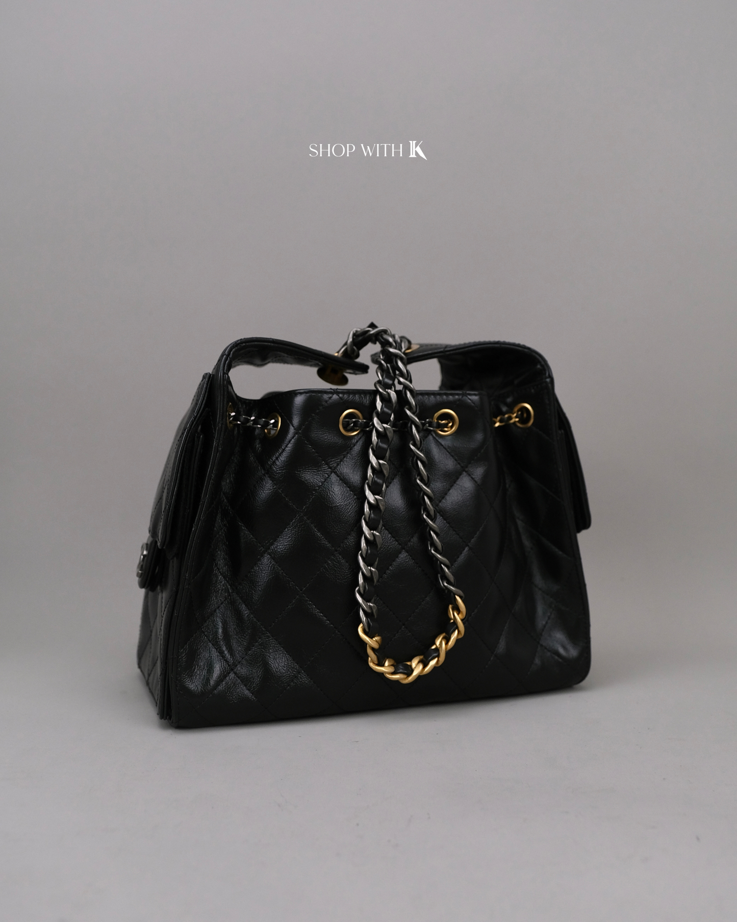 Chanel 25 Small Black Shiny Calfskin