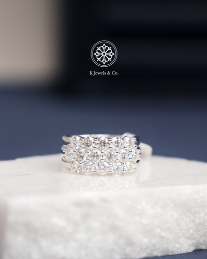 Three-Row Diamond Ring