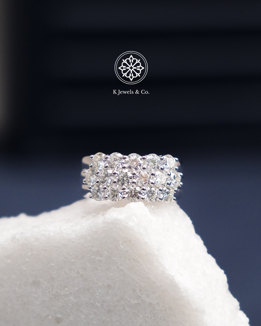 Three-Row Diamond Ring