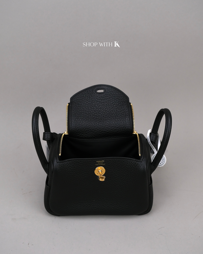 Hermes Mini Lindy Noir GHW
