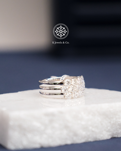 Three-Row Diamond Ring