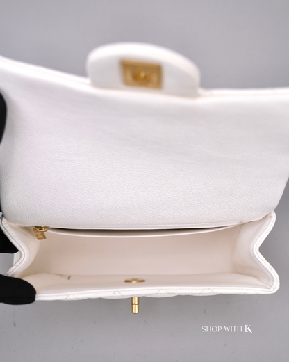 Chanel Mini Top Handle Ivory White