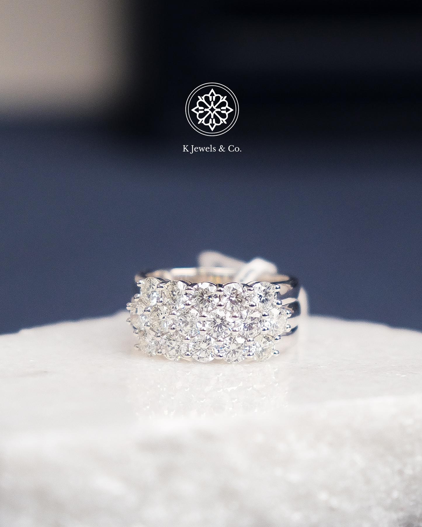 Three-Row Diamond Ring