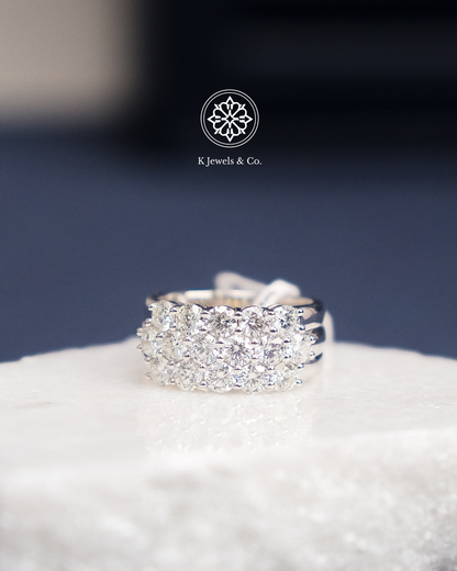 Three-Row Diamond Ring