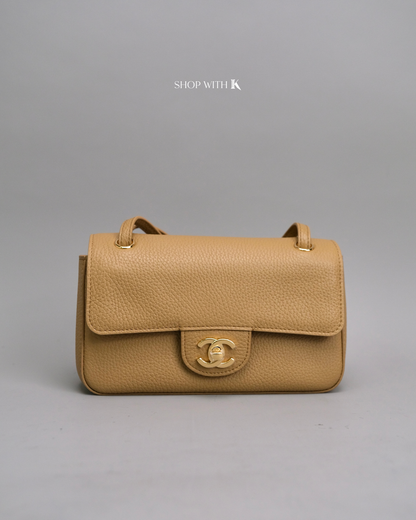 Chanel Mini Maxi Flap Dark Beige GHW