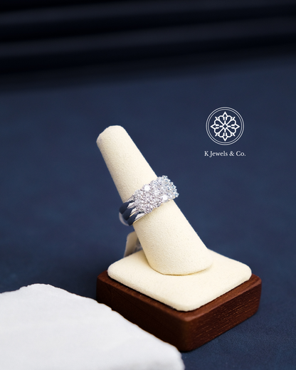 Three-Row Diamond Ring