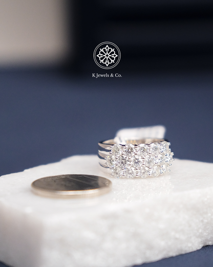 Three-Row Diamond Ring