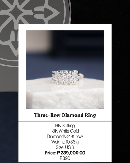 Three-Row Diamond Ring