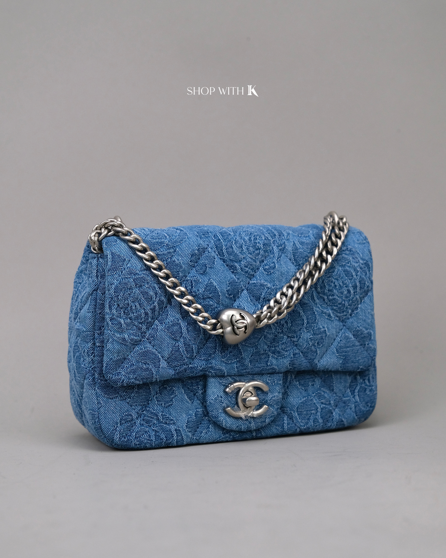 Chanel Mini Square Flap Sweetheart Crush Camellia Denim