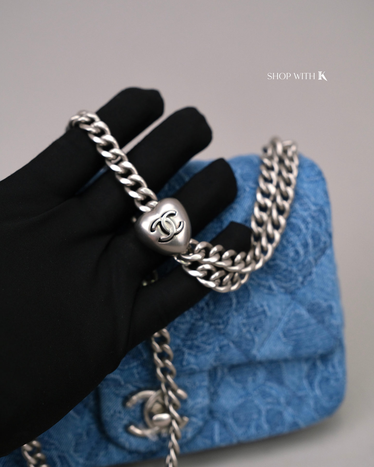 Chanel Mini Square Flap Sweetheart Crush Camellia Denim