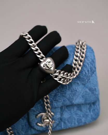 Chanel Mini Square Flap Sweetheart Crush Camellia Denim