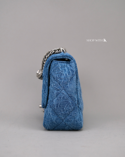 Chanel Mini Square Flap Sweetheart Crush Camellia Denim