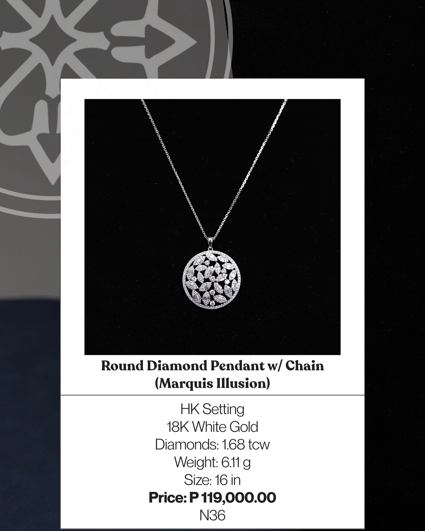 Round Diamond Pendant w/ Chain