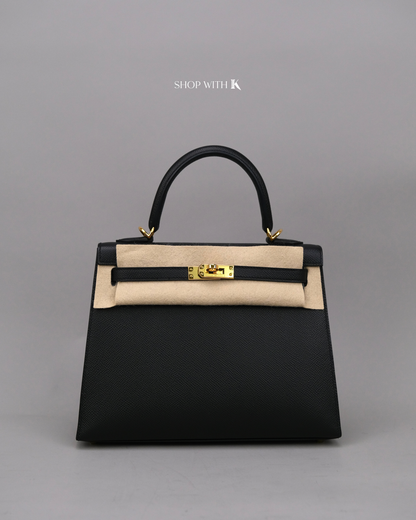 Hermes Kelly 25 Noir GHW