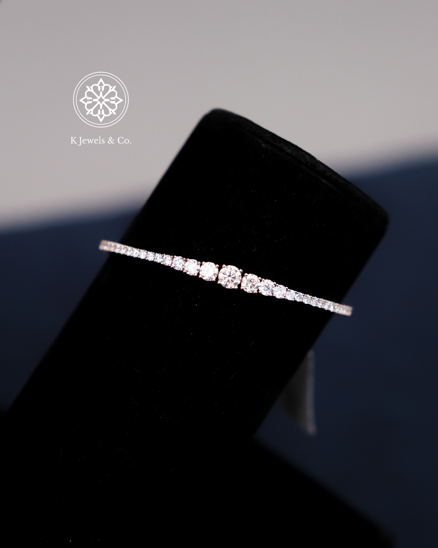 Diamond Bangle in Rose Gold