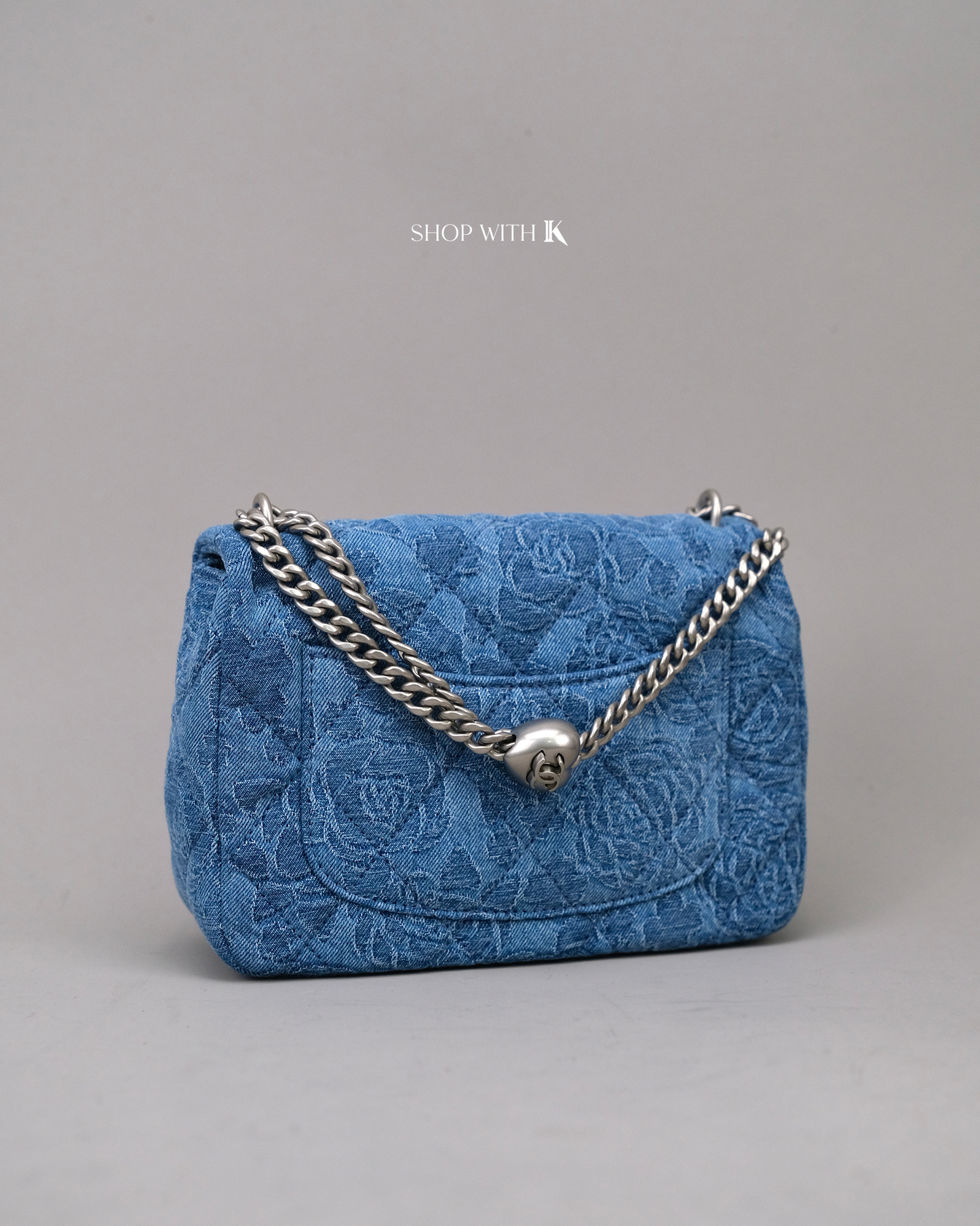 Chanel Mini Square Flap Sweetheart Crush Camellia Denim