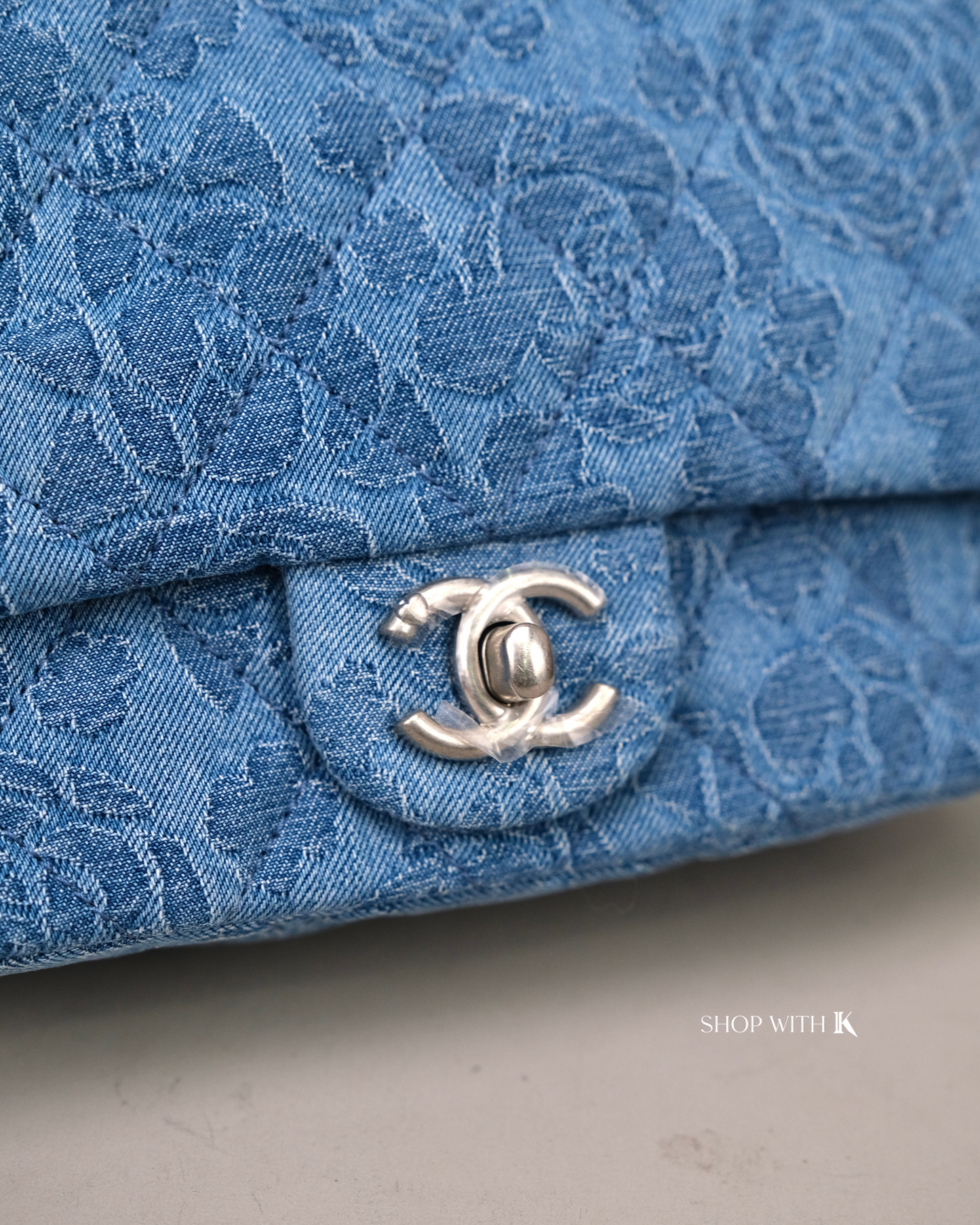Chanel Mini Square Flap Sweetheart Crush Camellia Denim