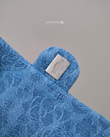 Chanel Mini Square Flap Sweetheart Crush Camellia Denim