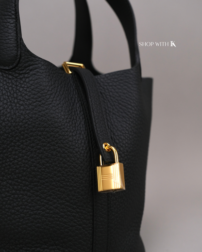 Hermes Picotin 18 Noir GHW