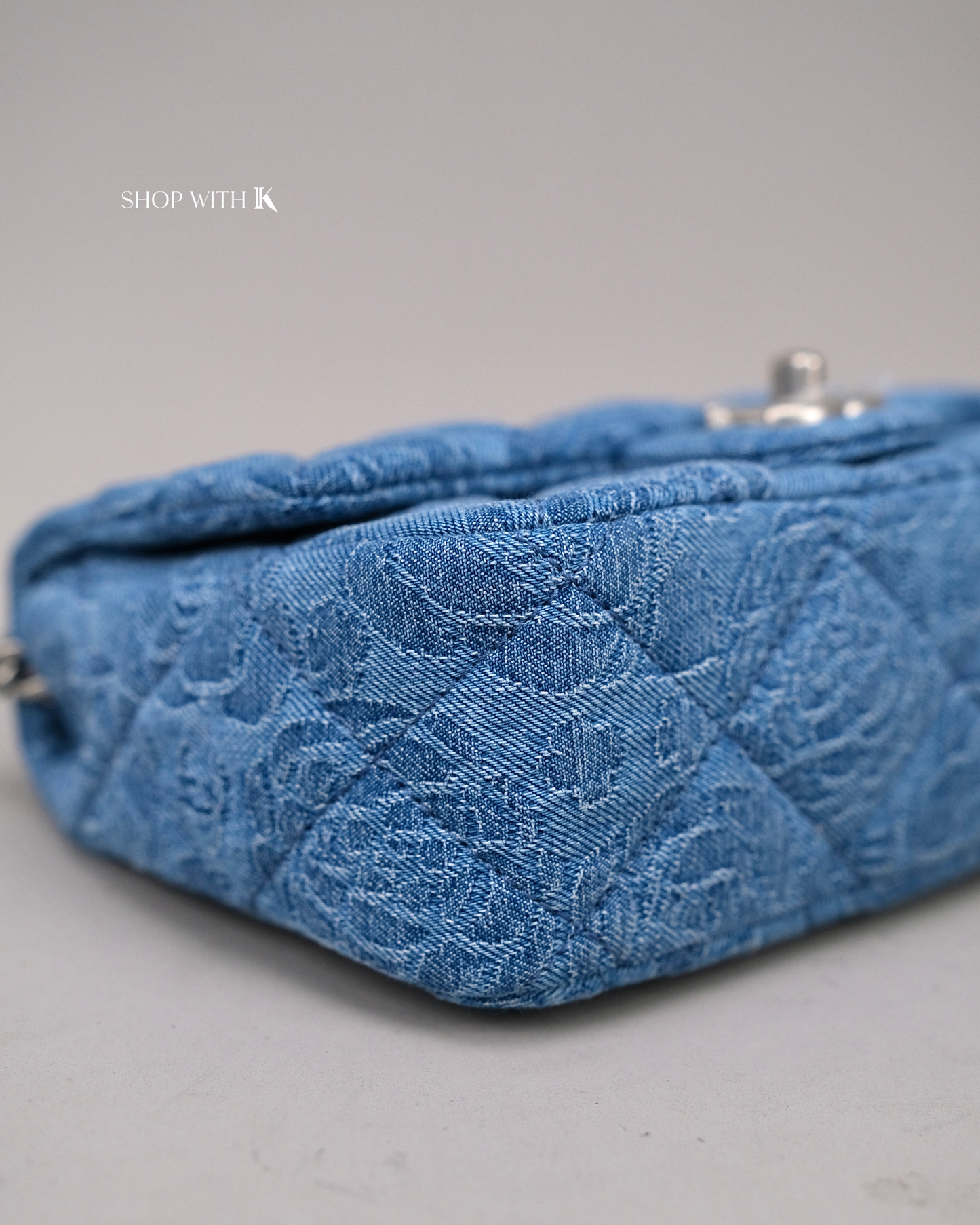 Chanel Mini Square Flap Sweetheart Crush Camellia Denim