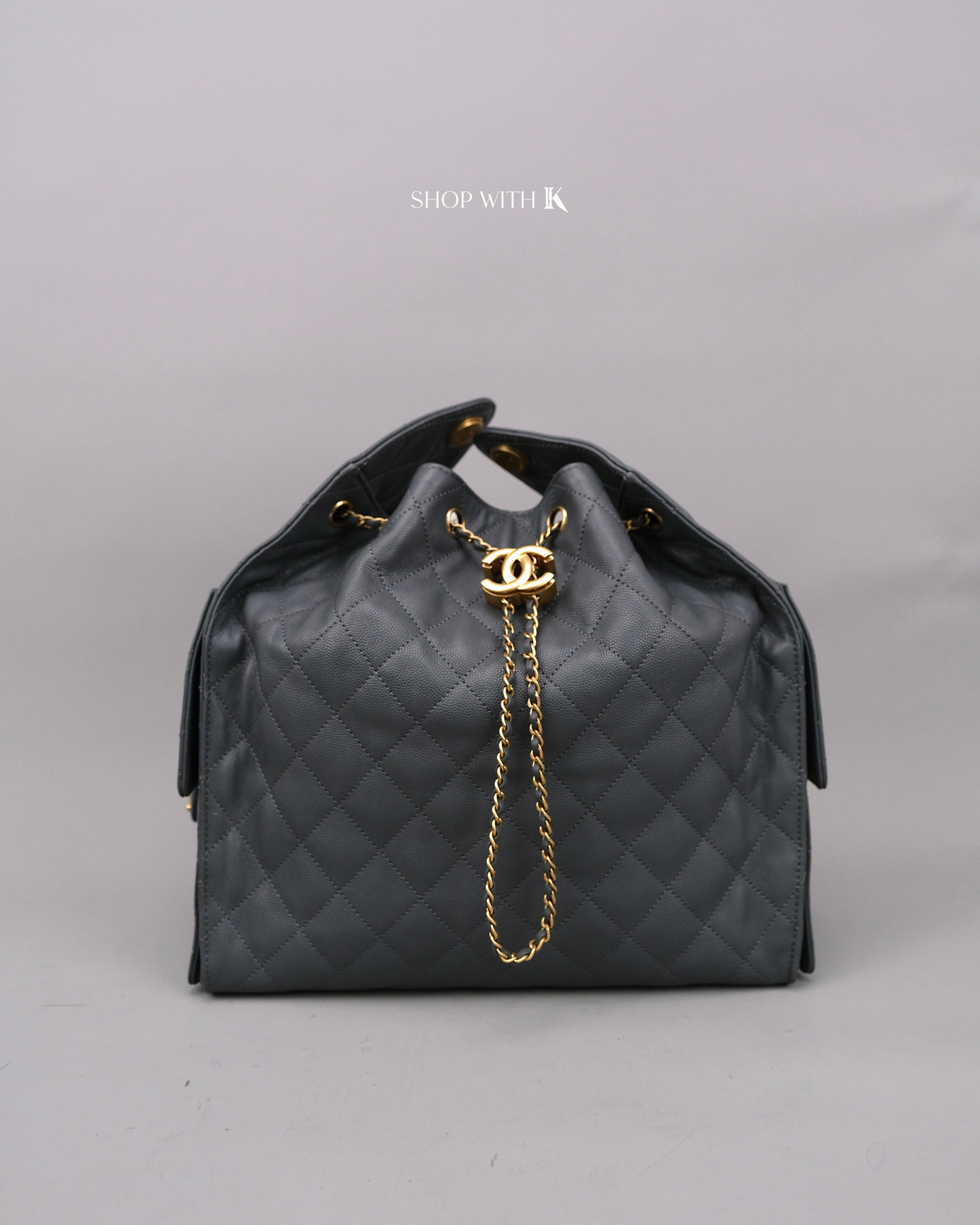 Chanel 25 Medium Gray GHW