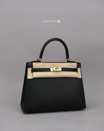 Hermes Kelly 25 Noir GHW