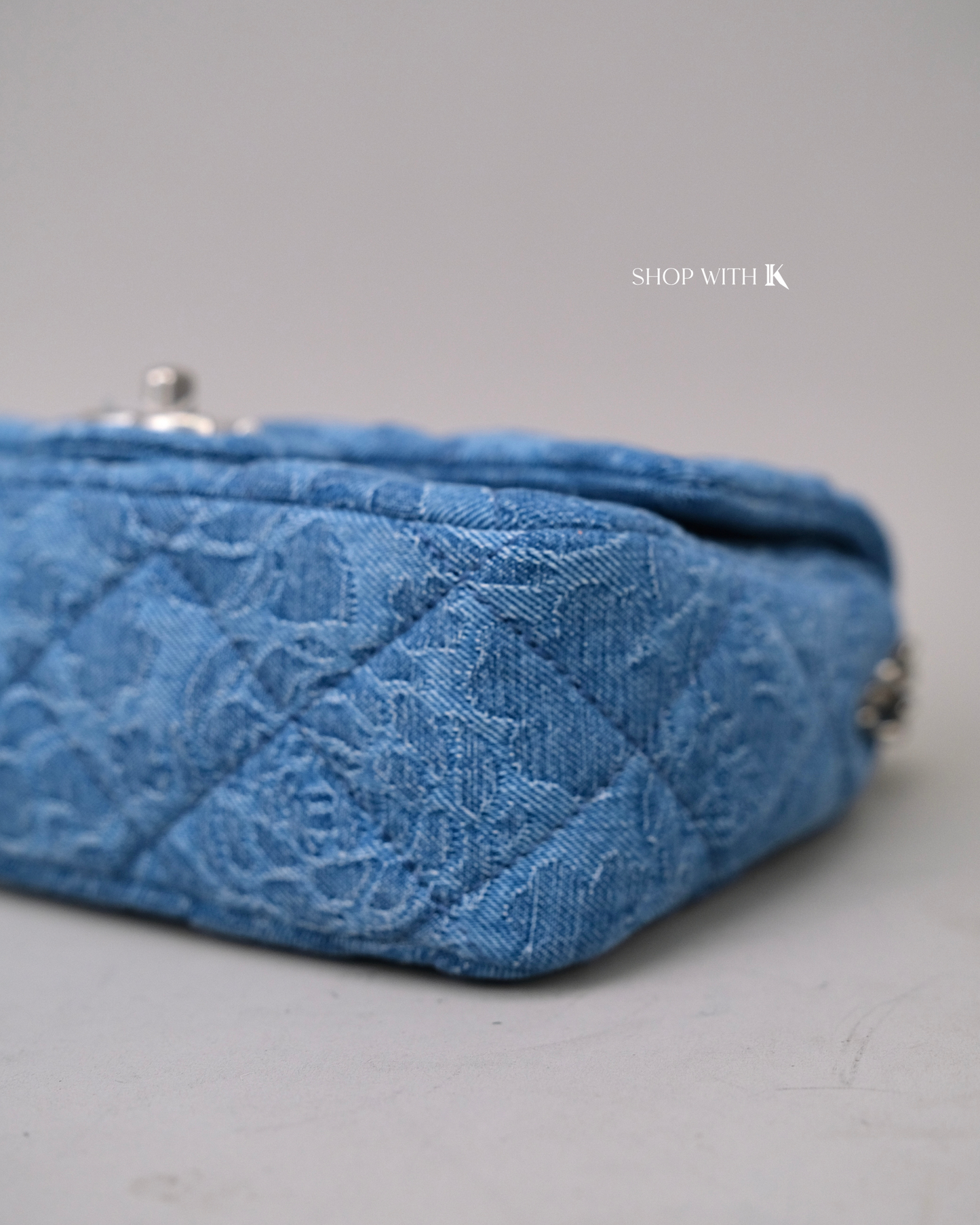 Chanel Mini Square Flap Sweetheart Crush Camellia Denim