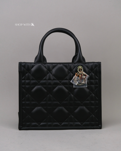 Dior Small Book Tote Macromannage Black