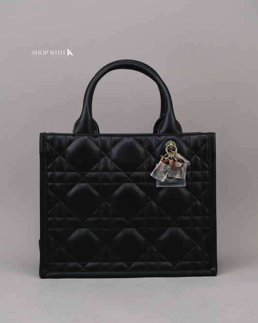 Dior Small Book Tote Macromannage Black