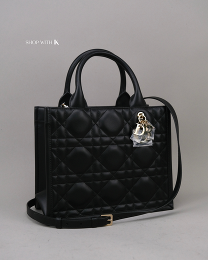Dior Small Book Tote Macromannage Black