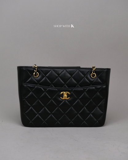 Chanel Matelasse Shopping Tote Small Black GHW