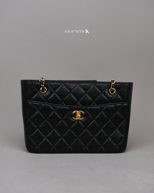 Chanel Matelasse Shopping Tote Small Black GHW