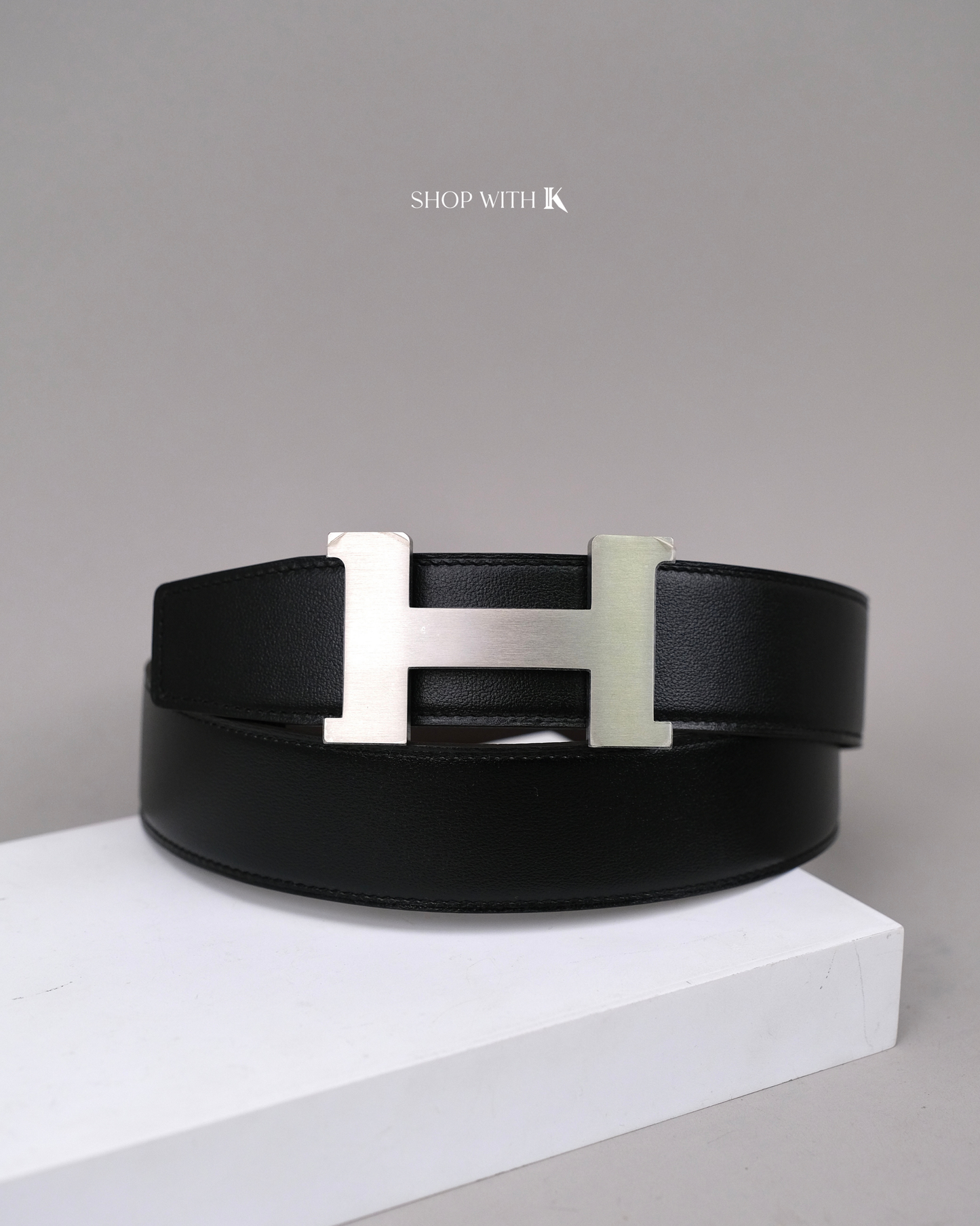 Hermes Constance Belt Noir PHW