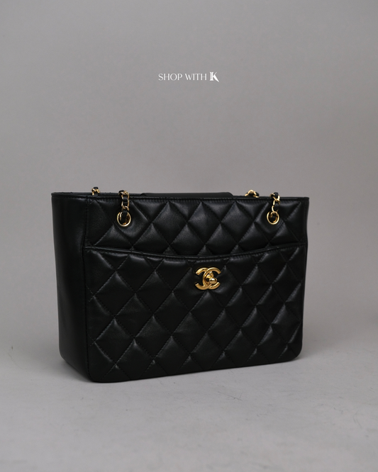 Chanel Matelasse Shopping Tote Small Black GHW