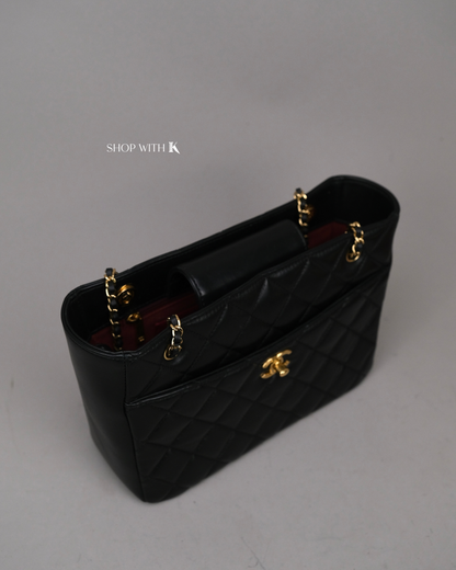 Chanel Matelasse Shopping Tote Small Black GHW
