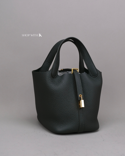 Hermes Picotin 18 Vert Mangrove GHW