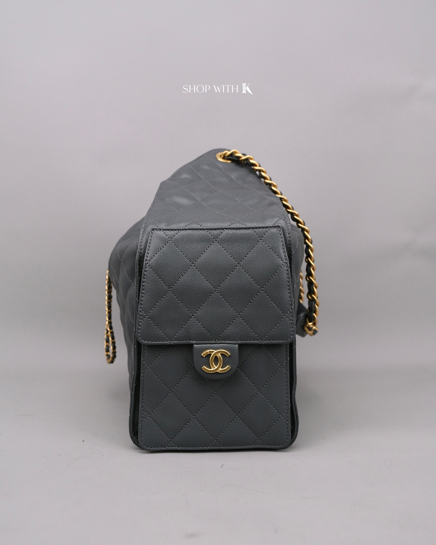 Chanel 25 Medium Gray GHW