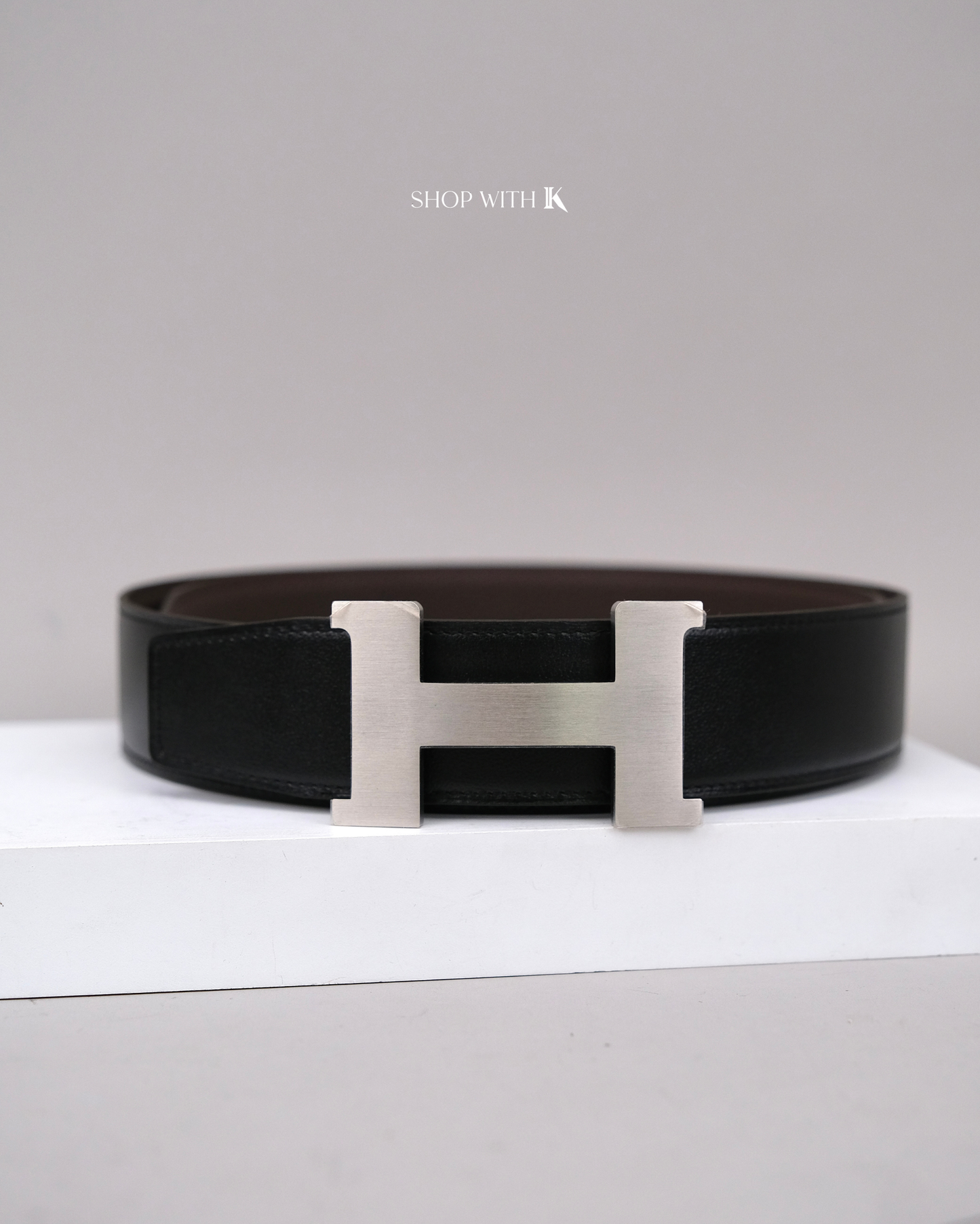 Hermes Constance Belt Noir PHW