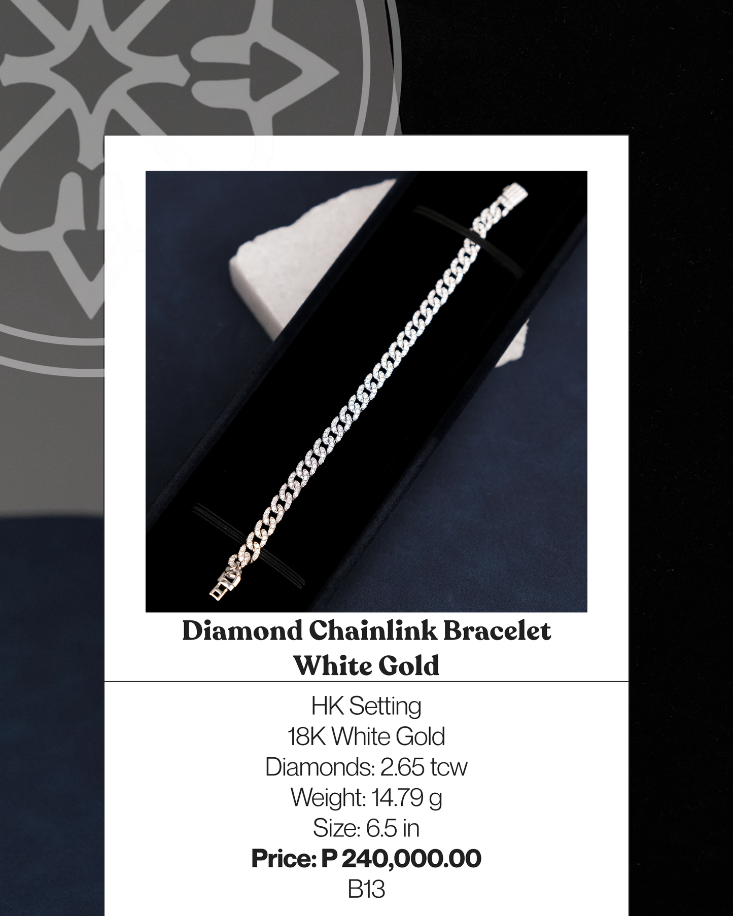 Diamond Chainlink Bracelet White Gold