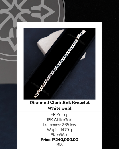 Diamond Chainlink Bracelet White Gold