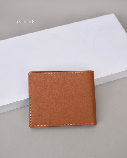 Hermes Mens Bi-Fold Wallet Gold