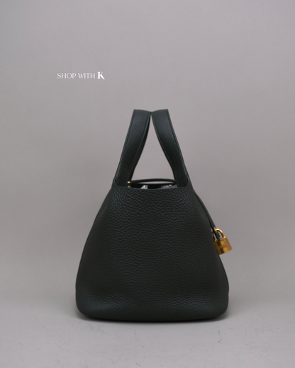 Hermes Picotin 18 Vert Mangrove GHW