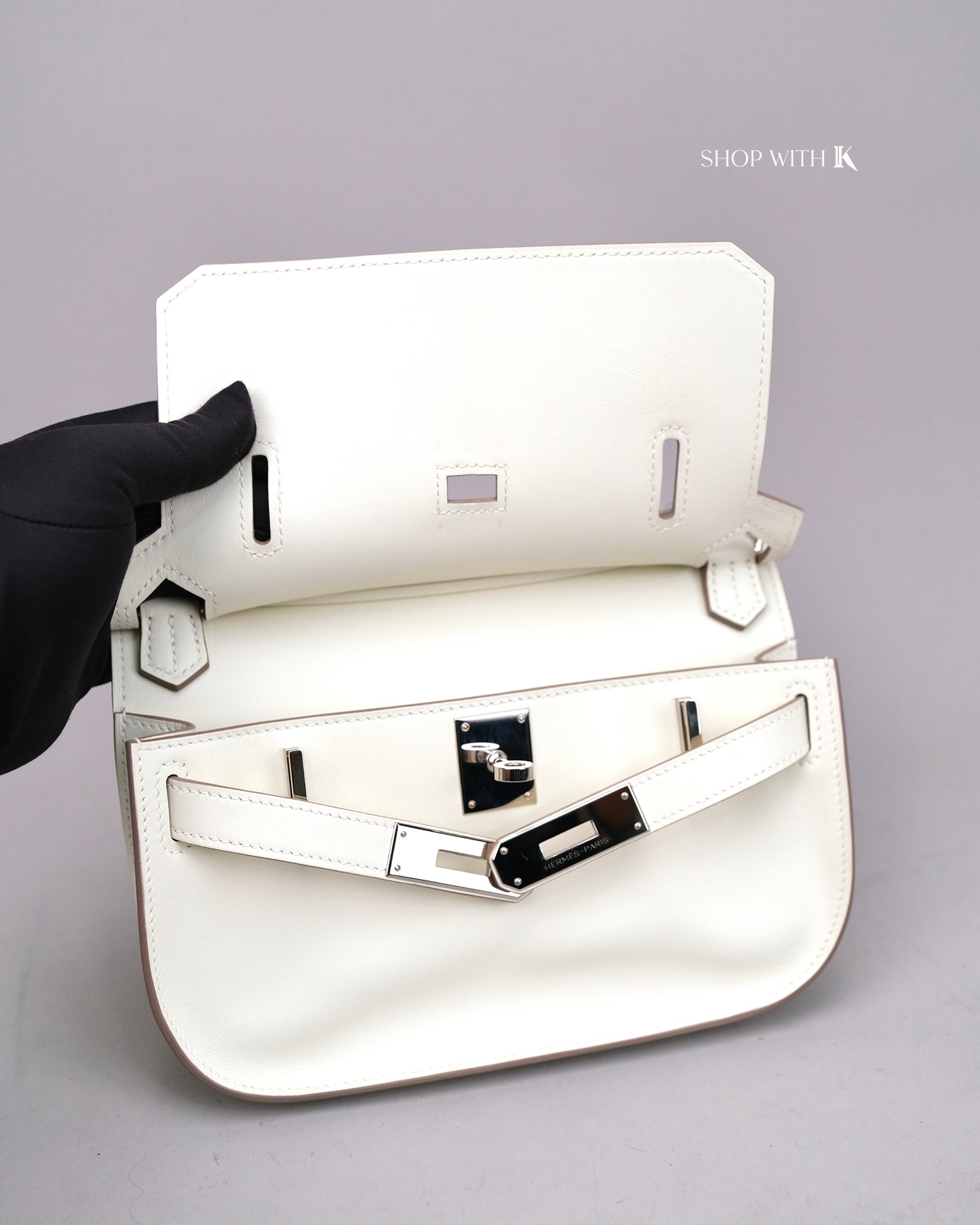 Hermes Mini Jypsiere Gris Pale PHW