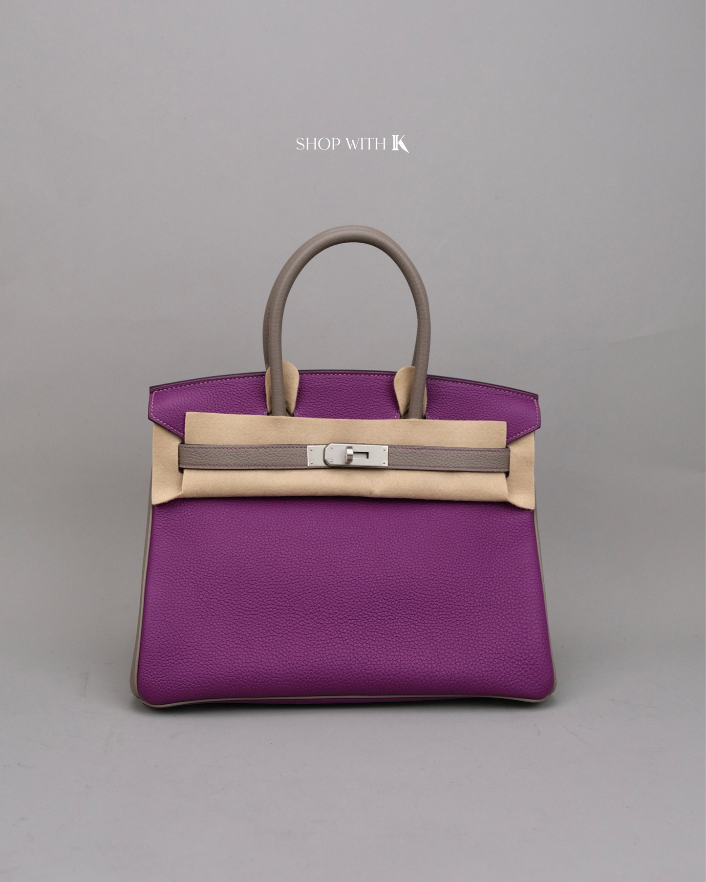 Hermes Birkin 30 Anemone Purple and Gris Meyer PHW