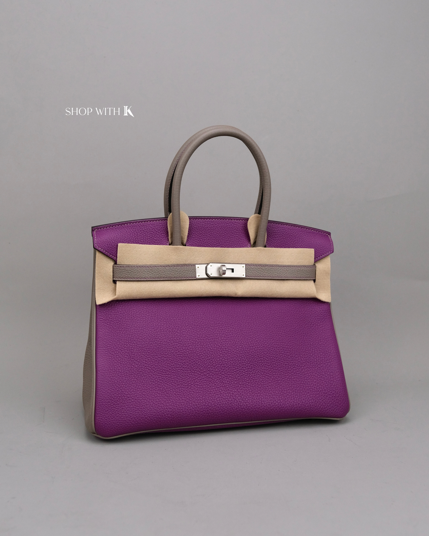 Hermes Birkin 30 Anemone Purple and Gris Meyer PHW